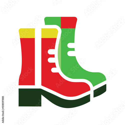 Colorful boots pair fashion footwear style icon