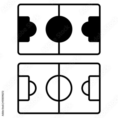 foodball soccer field icon vector illustration, symbol, design logo template pictogram, for ui or ux isolated on white for mobile app, editable