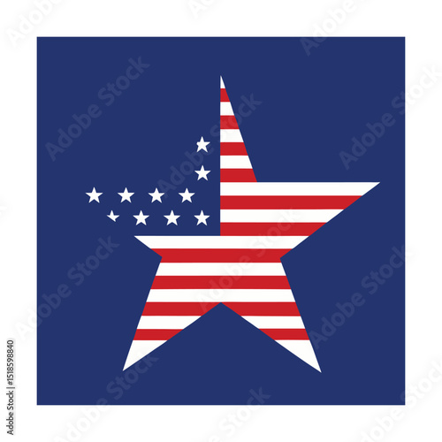 American flag star patriotic design graphic