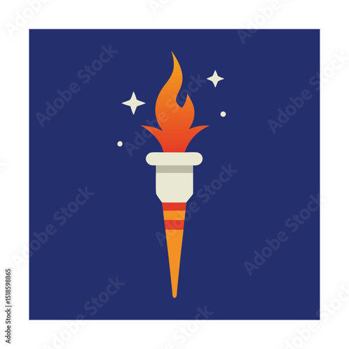 Illuminated torch night sky symbolic flame