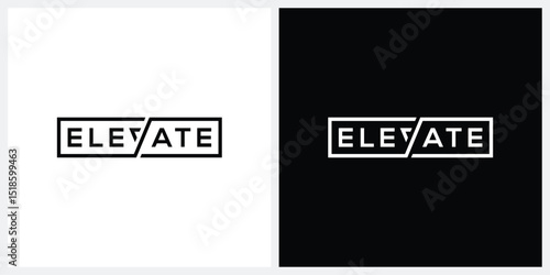 elevate logo design, rectangle graphic vector template