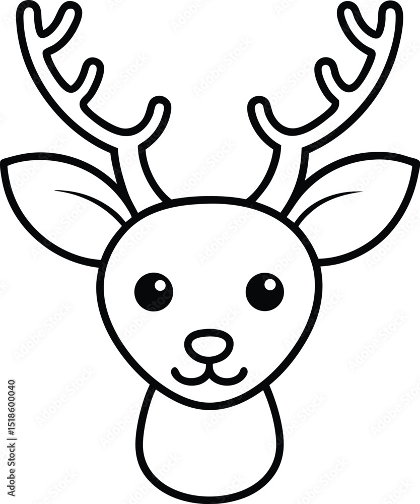 reindeer head icon line art vector illustration on transparent background reindeer head icon line art vector illustration on transparent background
