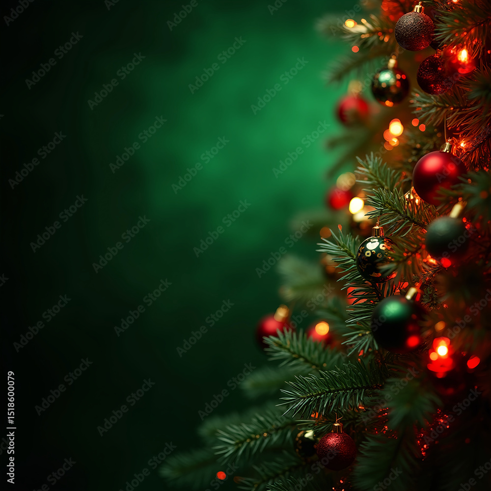 AI generated Abstract Christmas background, in green and red AI generated Abstract Christmas background, in green and red