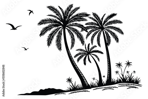 palm trees silhouette