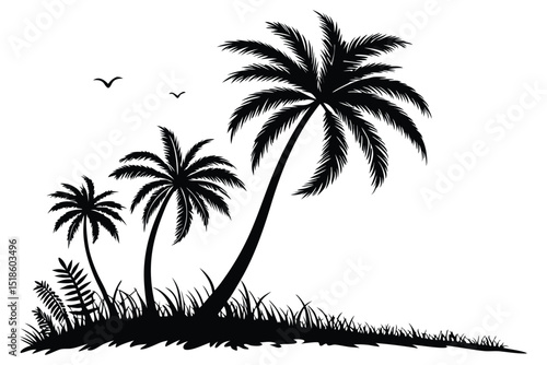 palm tree silhouette vector