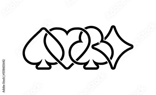 Playing Card Suits. Poker and Casino.