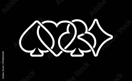 Playing Card Suits. Poker and Casino.