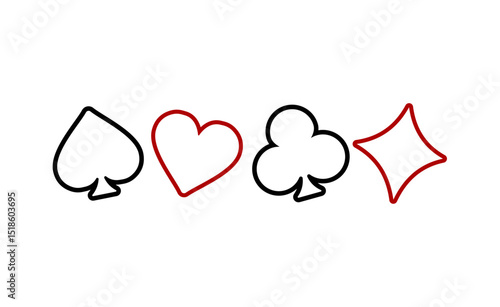 Playing Card Suits. Poker and Casino.