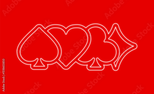 Playing Card Suits. Poker and Casino.