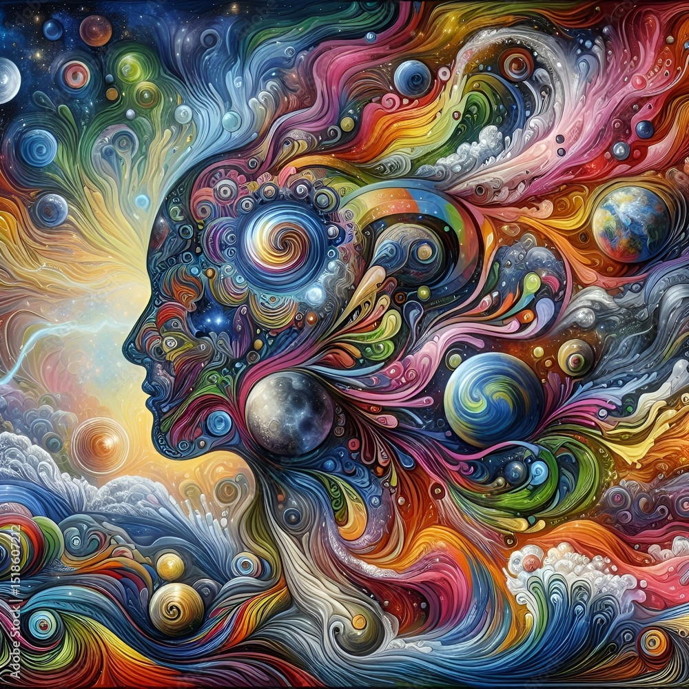 Professional Mural with Cosmic Nature Inspired Inner Peace Joyous Turbulence of Dense Vibrant Mind Self Body Spirit Psychedelic Rainbow Tide of Colors of the Multiface of Navigating, Wave of Life Art Professional Mural with Cosmic Nature Inspired Inner Peace Joyous Turbulence of Dense Vibrant Mind Self Body Spirit Psychedelic Rainbow Tide of Colors of the Multiface of Navigating, Wave of Life Art
