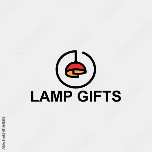 lamp gift shop logo design vector