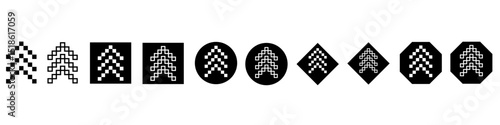Up arrow vector icon set. scroll illustration sign collection. Direction symbol or logo.