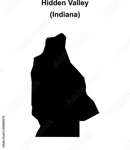 Hidden Valley (Indiana) blank outline map