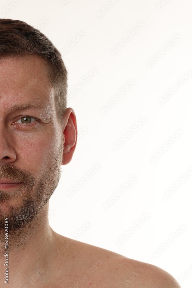 Obraz premium Handsome man with beard on white background