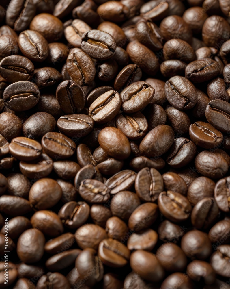 Naklejka premium Close-up view of roasted coffee beans