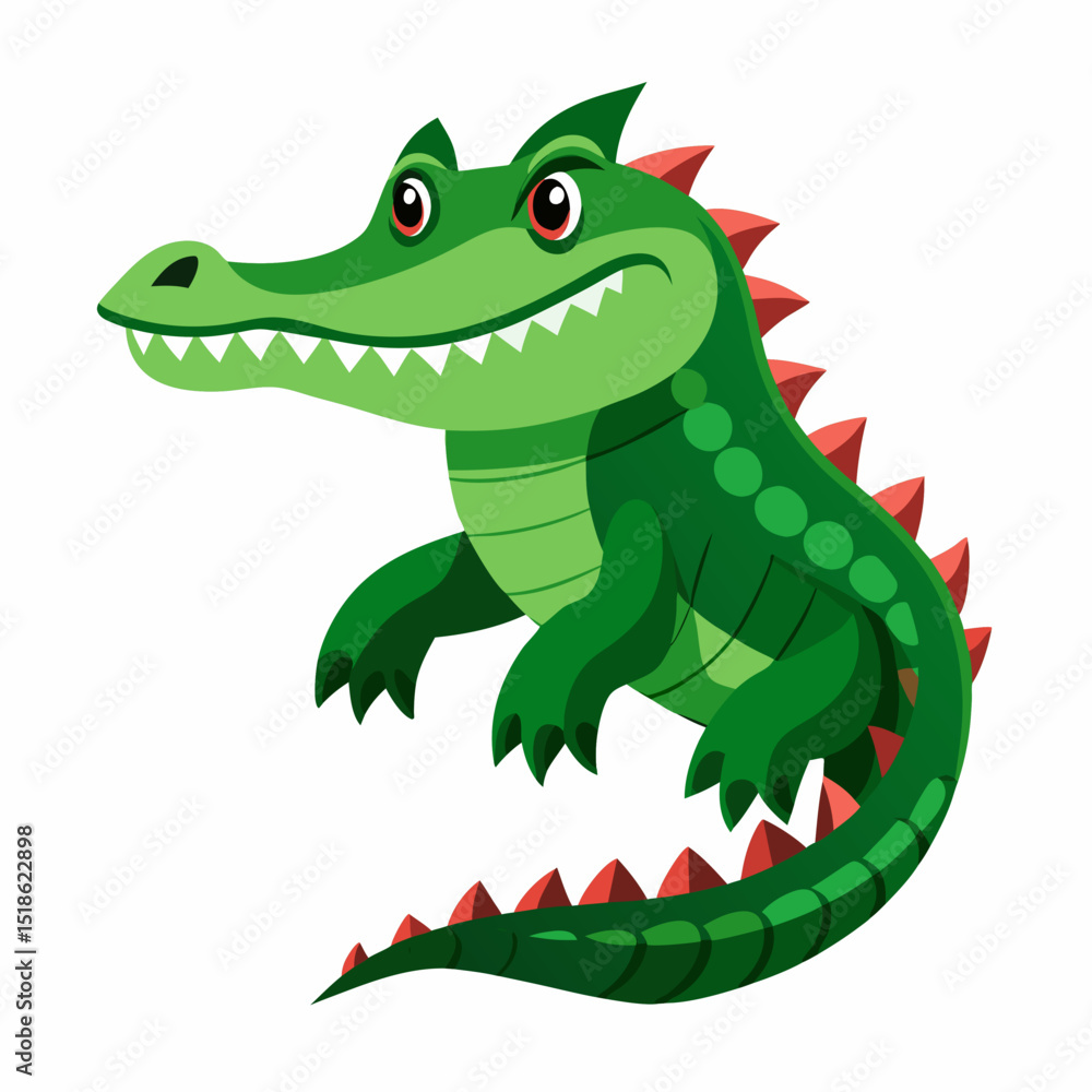 Naklejka premium Crocodile Vector Design – Wild Reptile Illustration Isolated on White Background
