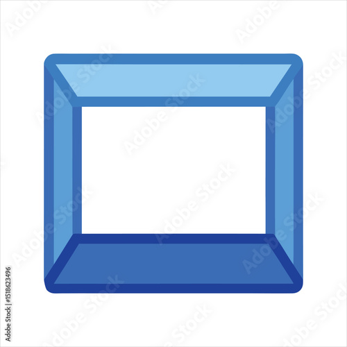 Modern Blue Shelf Vector Clipart on White