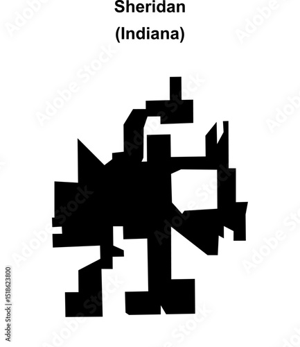 Sheridan (Indiana) blank outline map