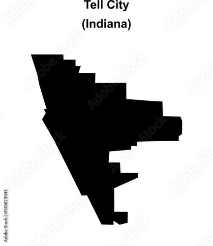 Tell City (Indiana) blank outline map