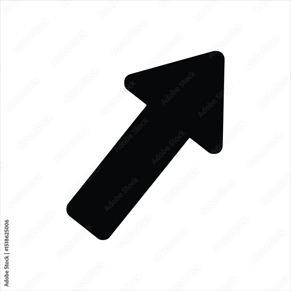 Upward Trend Arrow Icon - Monochrome Growth Finance Vector Upward Trend Arrow Icon - Monochrome Growth Finance Vector