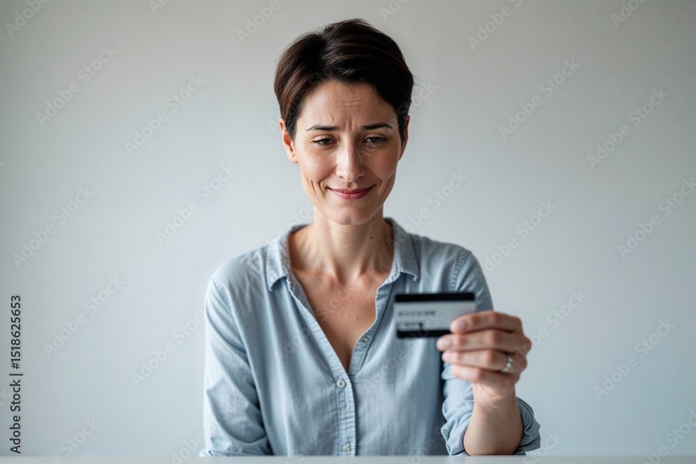 Happy woman holding a credit card Happy woman holding a credit card