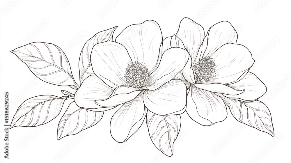 Obraz premium Elegant Magnolia Floral Design