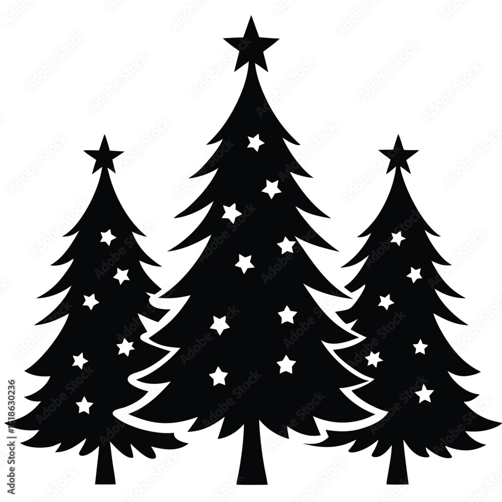 Obraz premium set of christmas trees