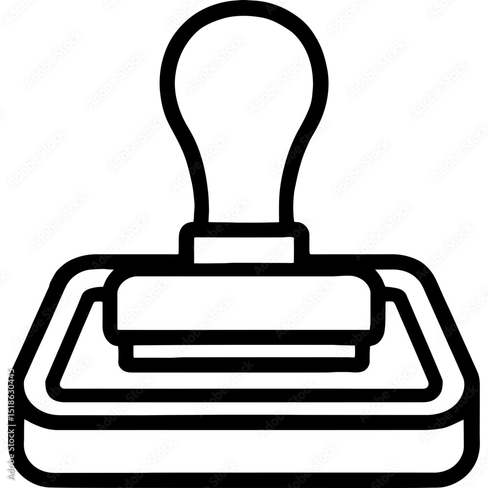 Modern ink pad icon with rounded inkwell Modern ink pad icon with rounded inkwell