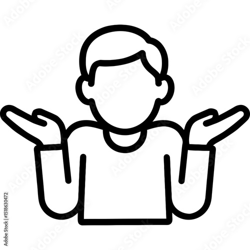 Outline illustration of shrug gesture