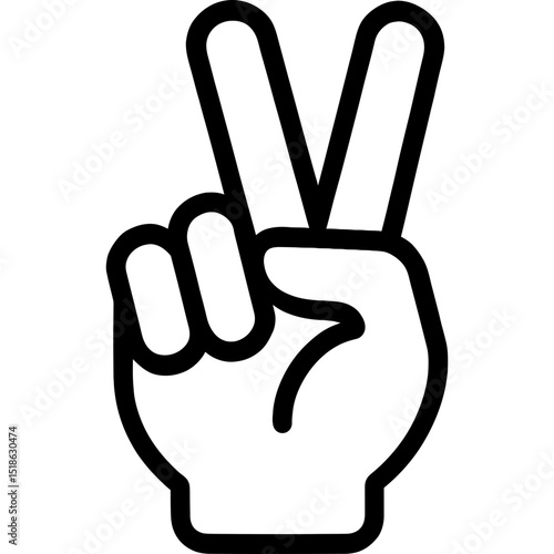 Minimalist peace sign hand outline
