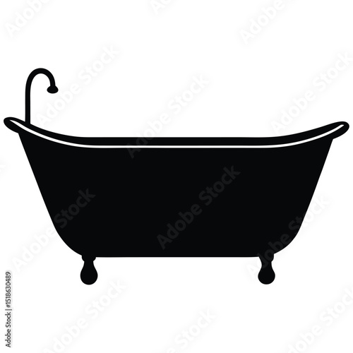illustration of a white bath tub