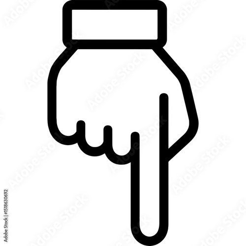 Clean vector hand pointing down icon