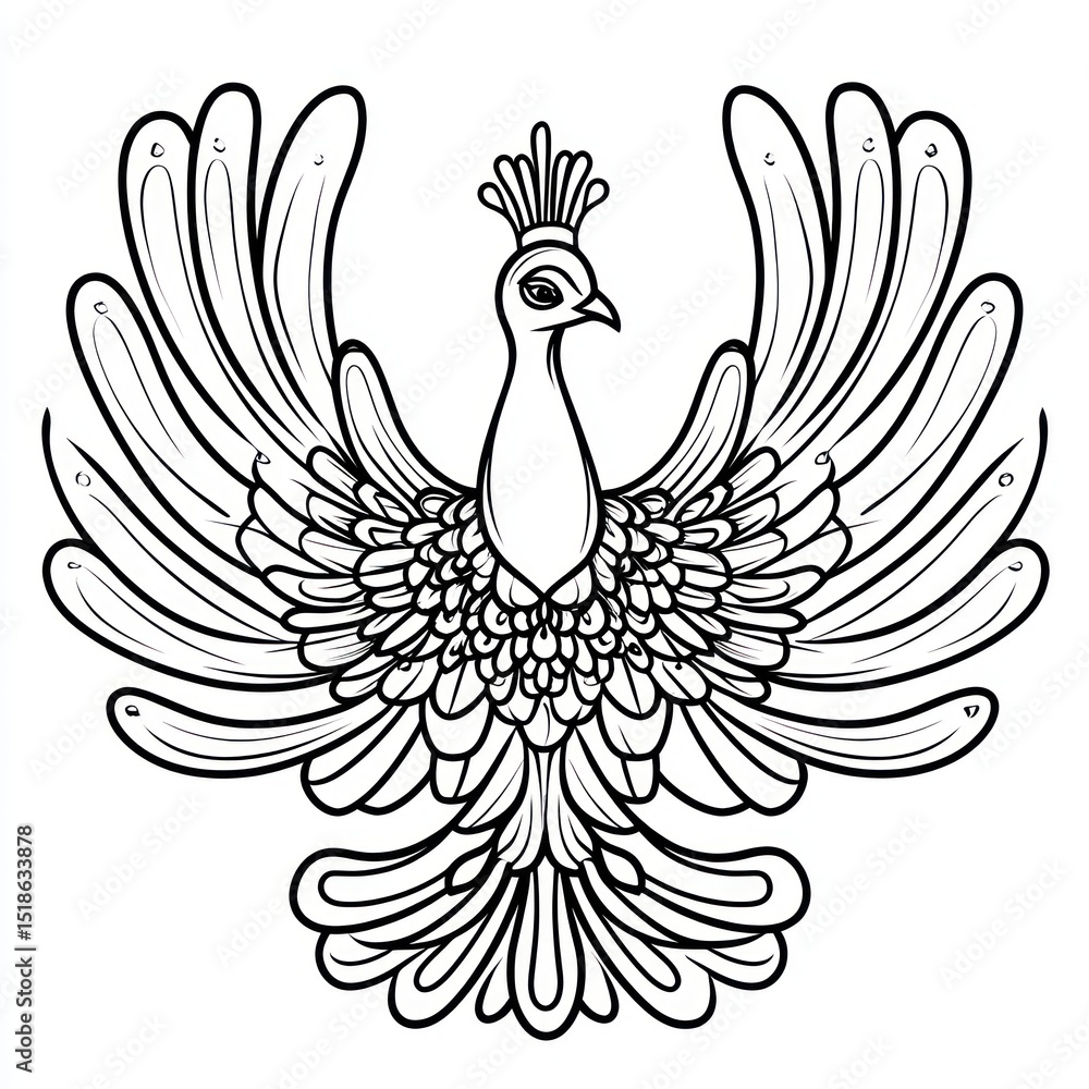 Obraz premium Ornate Peacock Symbol Graphic Design