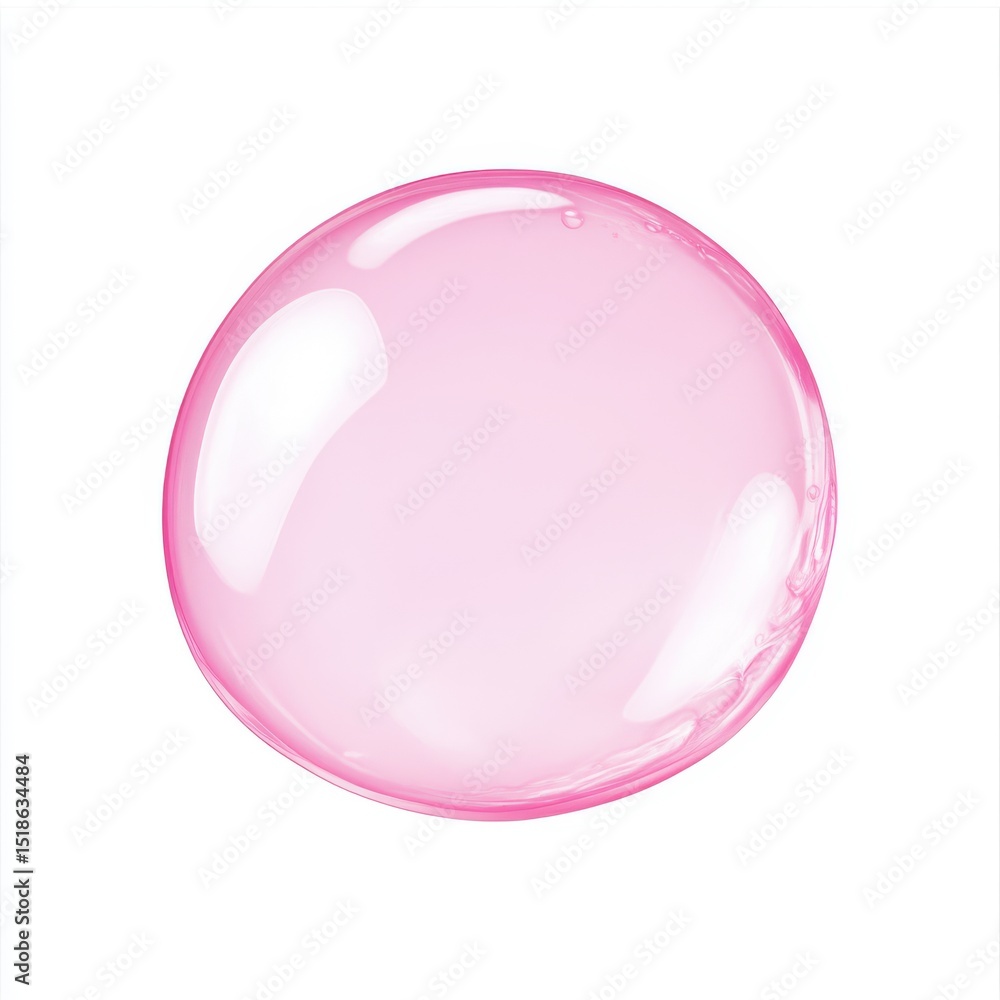 Soft Pink Soap Bubble Isolated on White Background for Design Use Soft Pink Soap Bubble Isolated on White Background for Design Use