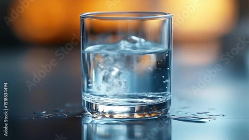 Wallpaper Mural A close-up image of a clear glass filled with bubbling water, creating a refreshing ambiance. Torontodigital.ca