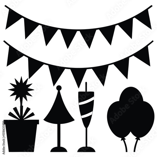 set of vector flags and icons