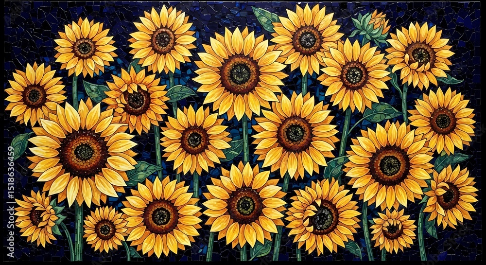 Mosaic Sunflowers: Vibrant Art for Summer, Joy, and Creative Expression Mosaic Sunflowers: Vibrant Art for Summer, Joy, and Creative Expression