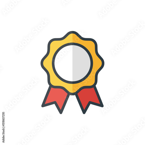 Gold Award Ribbon or Badge Icon