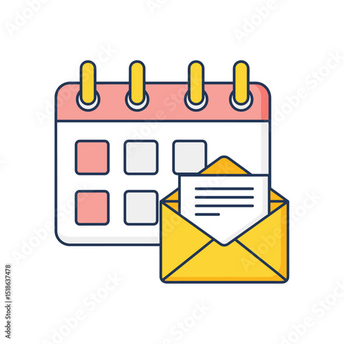 Calendar with Email Invitation or Event Reminder Icon