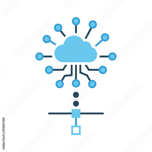 Cloud Computing and Intelligent Network Connection Icon