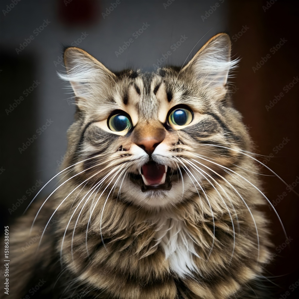 Startled Feline: A Cat's Expressive Reaction Startled Feline: A Cat's Expressive Reaction
