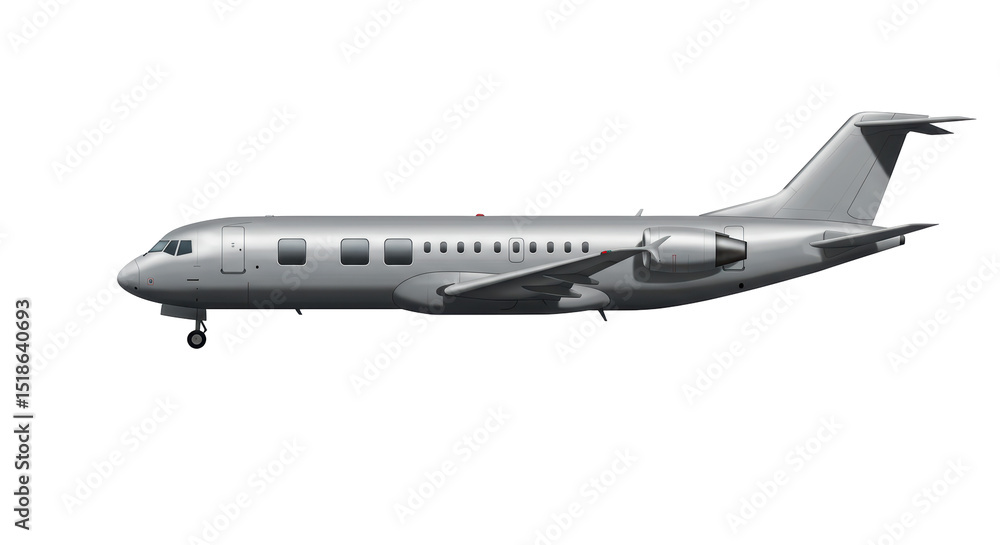 Isolated Private Jet Airplane Isolated Private Jet Airplane