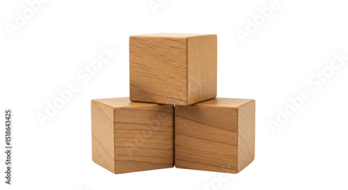 Foto Isolated Stack of Wooden Blocks