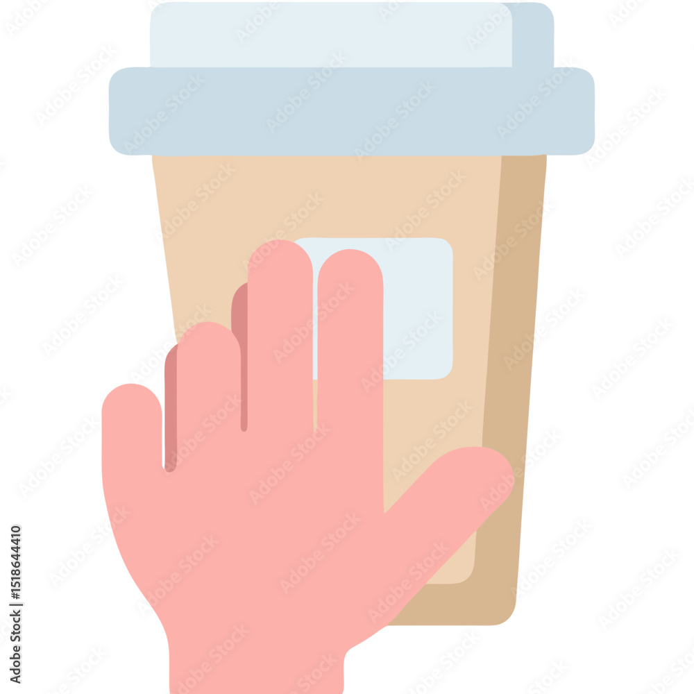 Obraz premium Digital illustration: Hand holding coffee cup symbolizing morning routines and caffeine