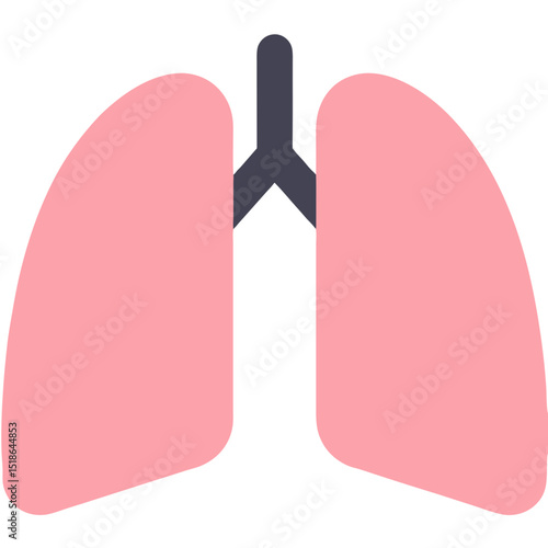 Simplified illustration of human lungs for medical, educational, and healthcare applications