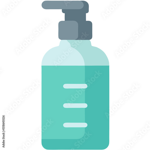 Illustration of a Dispenser Bottle Containing Liquid Hand Sanitizer on Black Background