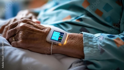 Wearable health monitor device for elderly patient monitoring vital signs and healthcare data