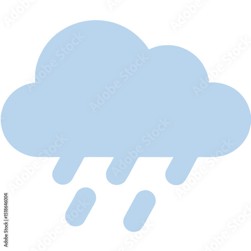 Simple blue rain cloud icon against black background represents weather forecast