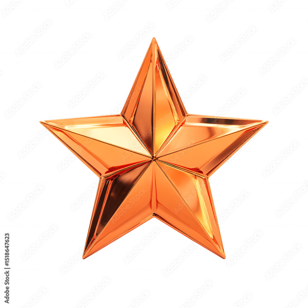 Obraz premium Shiny copper star award symbol success achievement