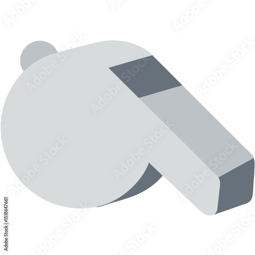 A Simple Flat Illustration of a Whistle: A Symbol of Guidance and Signals